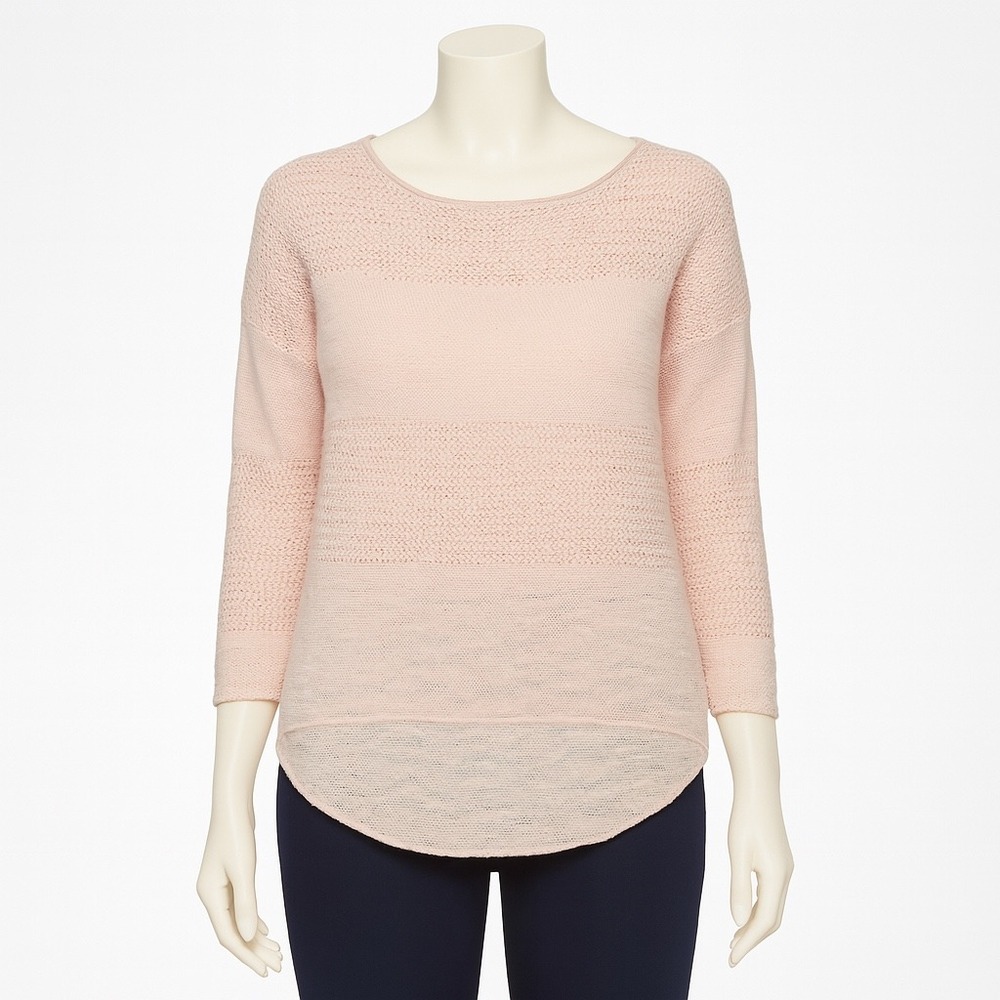 Lou & Grey Pink Open Knit Sweater Women S Crew Neck Open Knit Pullover Coastal‎
